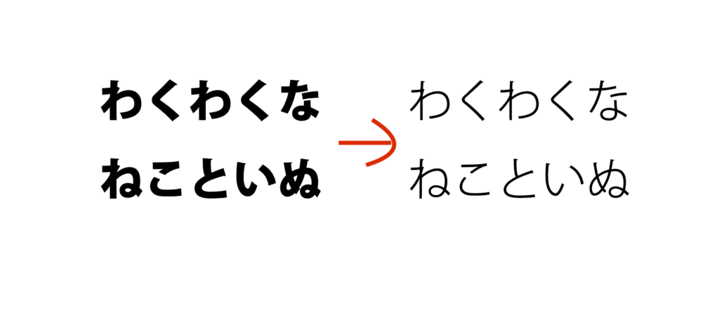 アウトラインしないとフォントが置き換わる可能性有り