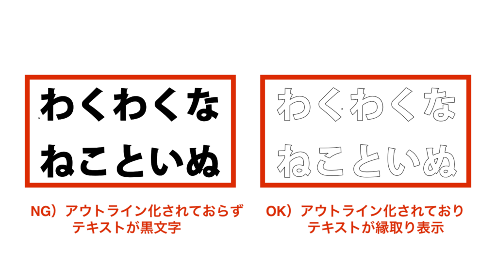 アウトライン済みかチェック